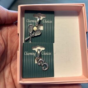 Charms* Silver Tennis Racket and the Number 3 Charms.